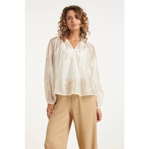 Smashed Lemon Luchtige boho-blouse met geborduurde print |