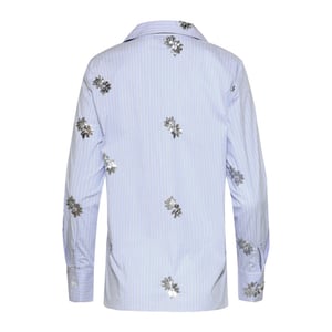 Smashed Lemon Gestreepte blouse met geborduurde bloemen en pailletten |