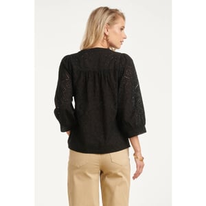 Smashed Lemon Broderie blouse met knoopsluiting en driekwart mouwen |