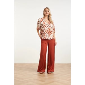 Smashed Lemon Top met wijde mouwen en retro print |