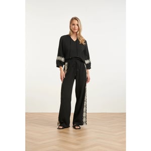 Smashed Lemon Luchtige blouse met contrasterende borduring |