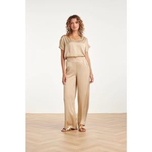 Smashed Lemon Wide leg pantalon met satijn-glans |