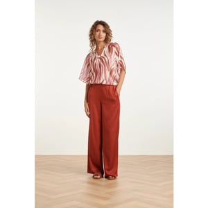 Smashed Lemon Wide leg pantalon met satijn-glans |