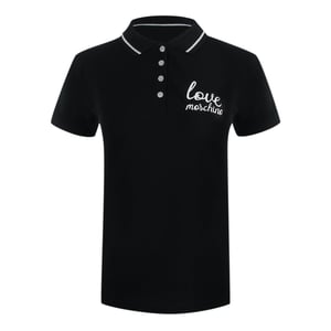 Love Moschino Signature Logo Black Polo Shirt