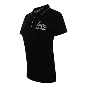 Love Moschino Signature Logo Black Polo Shirt