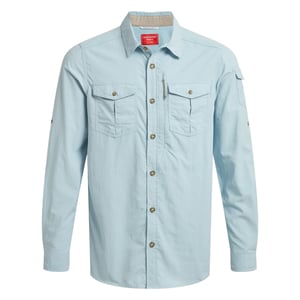 Craghoppers Mens Adventure III Nosilife Long-Sleeved Shirt (Niagara Blue)