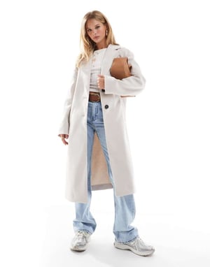 ASOS DESIGN chuck on formal coat in cream