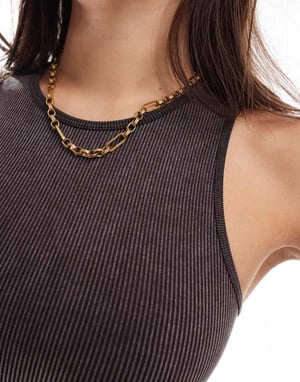 ONLY seamless ribbed crop top in washed black
