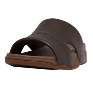 Fit Flop Heren Freeway Leren Sliders (Bruin)