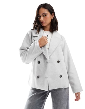 Hollister wool blend classic jacket in light grey