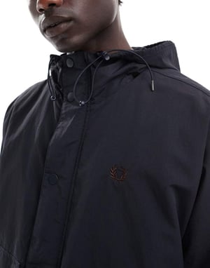 Fred Perry short parka jacket in navy