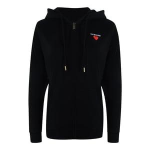 Love Moschino Small Bold Heart Logo Black Zip Hoodie