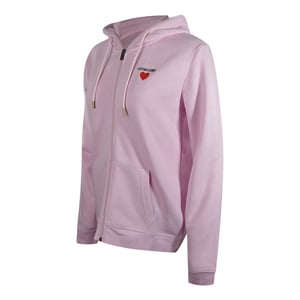 Love Moschino Small Heart Logo Zip Pink Hoodie
