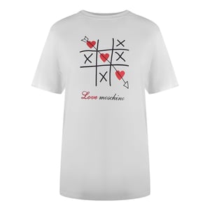 Love Moschino Tic-tac-toe Logo White T-shirt
