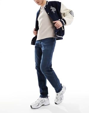 Jack & Jones Mike tapered jean in dark blue wash
