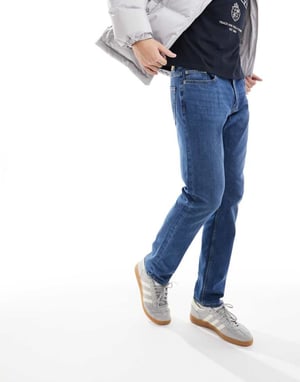 ONLY & SONS regular fit jeans in mid blue wash