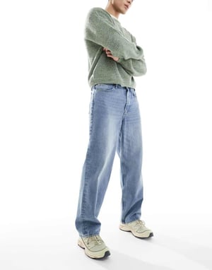 ONLY & SONS loose fit jeans in light blue wash