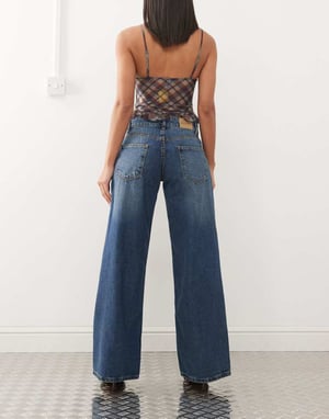 Motel roomy extra wide low rise jeans in college blue