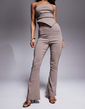 Missyempire bengaline trouser co-ord in mocha