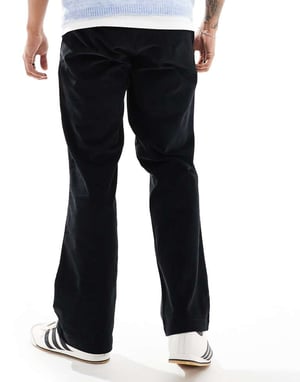Dickies flat front cord trousers in black