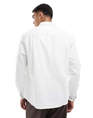 ASOS DESIGN brushed oxford regular shirt in white
