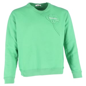 Valentino Garavani Flower Patch Crewneck Sweatshirt in groene katoen