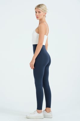 JUSTEVER Högmidjade Bantningsbara Laserskurna Sportleggings Petrol Dam - Active