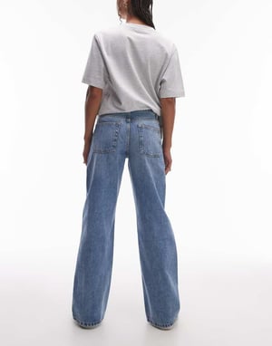 Topshop Ember low rise straight leg jean in bleach