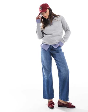 Hollister high rise dad jean in blue