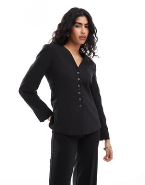 AWARE waisted blazer in black