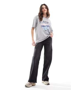 Cotton On boxy tee with Alberta graphic in grey