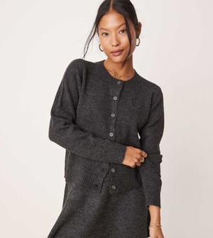 Vila Petite knitted cardigan co-ord in dark grey