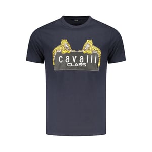 Cavalli Class Blauwe Katoenen Heren T-Shirt