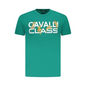 Cavalli Class Verde Katoenen Heren T-Shirt