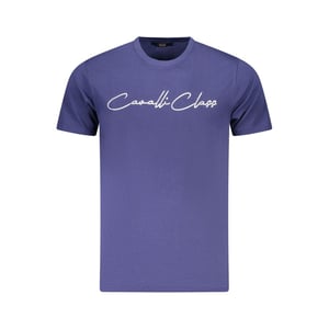 Cavalli Class Blu Katoenen Heren T-Shirt