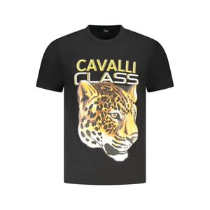 Cavalli Class Zwarte Katoenen T-Shirt voor Mannen