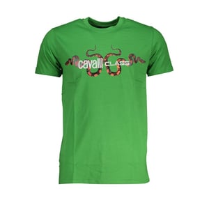 Cavalli Class Verde Katoenen Heren T-shirt