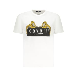 Cavalli Class Witte Katoenen Heren T-Shirt
