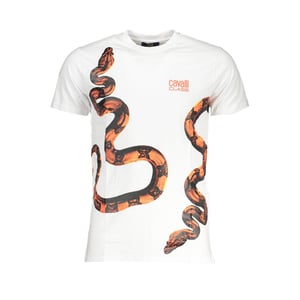 Cavalli Class Bianco Katoenen Heren T-Shirt