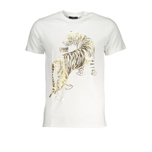 Cavalli Class Bianco Katoenen Heren T-Shirt