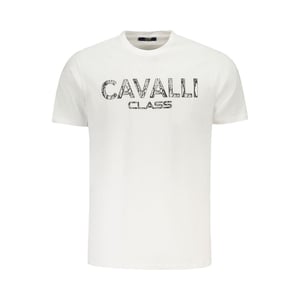 Cavalli Class Bianco Katoenen Heren T-Shirt
