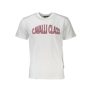 Cavalli Class Witte Katoenen Heren T-Shirt