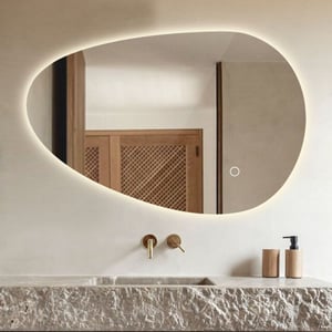 Lumoire Badkamerspiegel met verlichting aura 120cm organisch anti condens