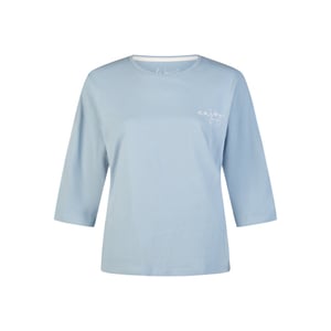 By Louise Dames pyjama set lang/driekwart mouw lichtblauw/wit gebloemd