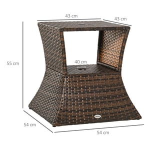 4goodz Outsunny parasolstandaard met bijzettafel zonneschermhouder polyrotan -