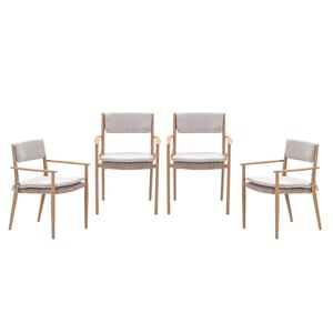 Garden Impressions Parijs tuinstoelen set van 4 light teak look / desert sand