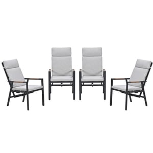 Garden Impressions Felini verstelbare tuinstoelen set van 4 carbon black