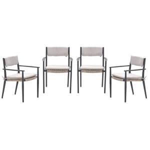 Garden Impressions Parijs tuinstoelen set van 4 carbon black / desert sand