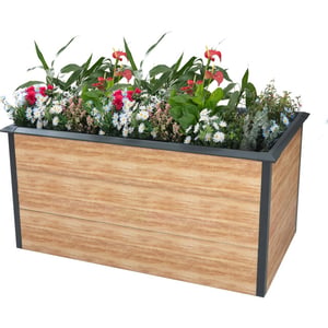 Westmann Plantenbak gegalvaniseerd staal hout print 150x75x77 cm