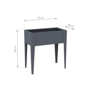 Westmann Vedura s metalen verhoogde plantenbak 74x40x80 cm grijs